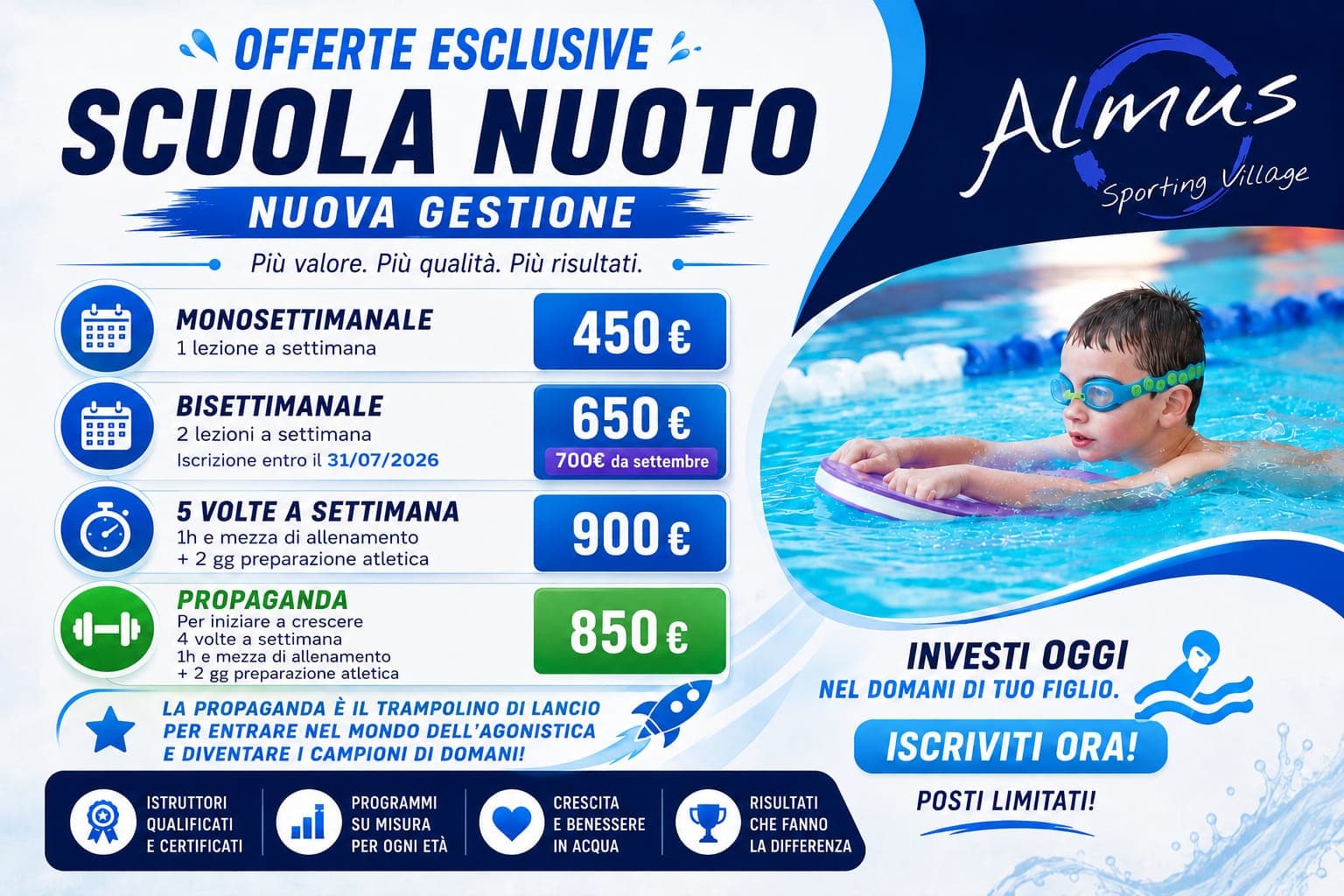 Locandina Scuola Nuoto Almus Sporting Village